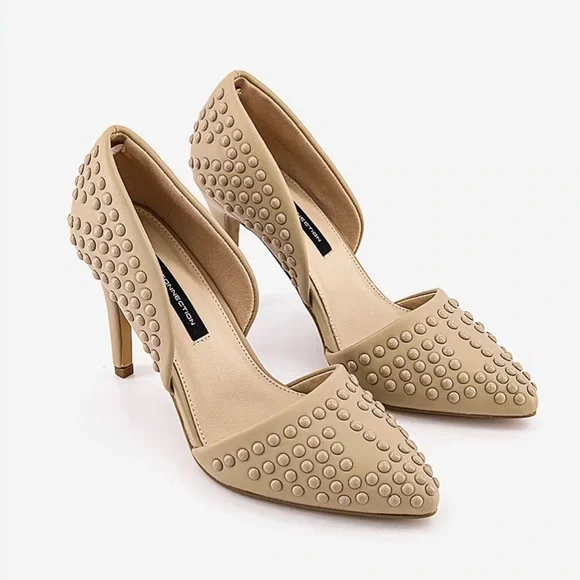 French Connection Forever Studded Heels Cement size 9 - Picture 1 of 6